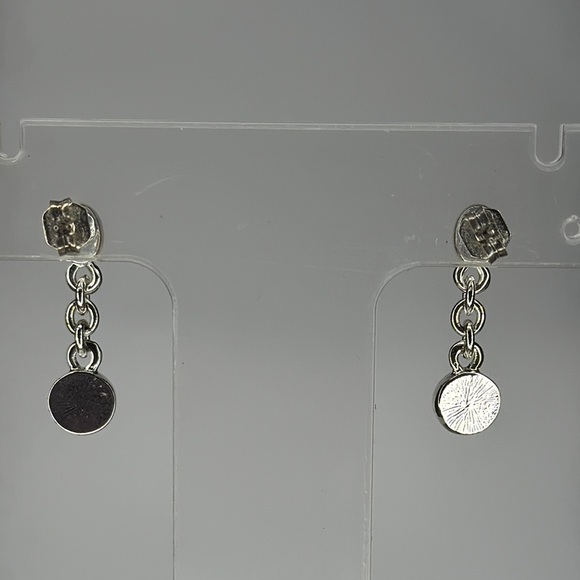 Green and Silver Dangling Earrings - Picture 4 of 4